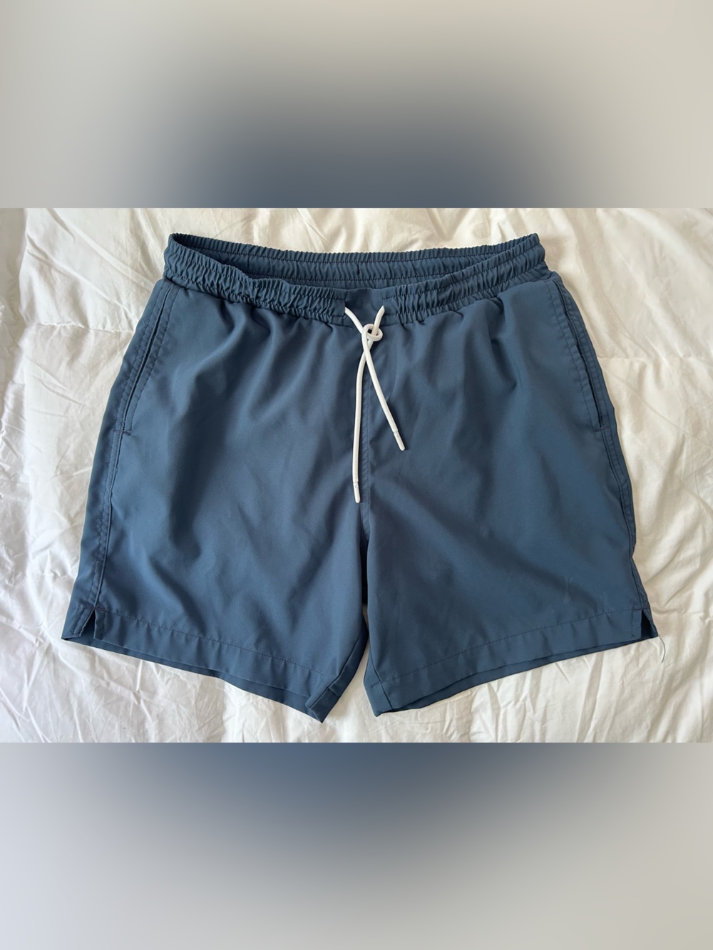 Abercrombie & Fitch Slate Blue Athletic Drawstring Shorts